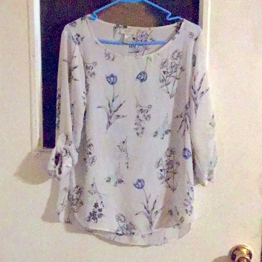 LOFT OUTLET 3/4 sleeve woven blouse